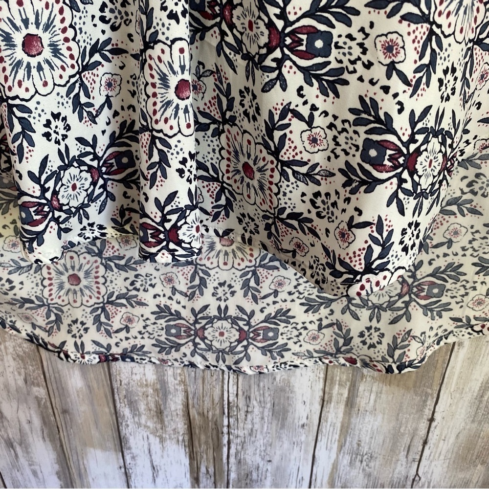 Loft White Sleeveless Floral High Low - Picture 2 of 6